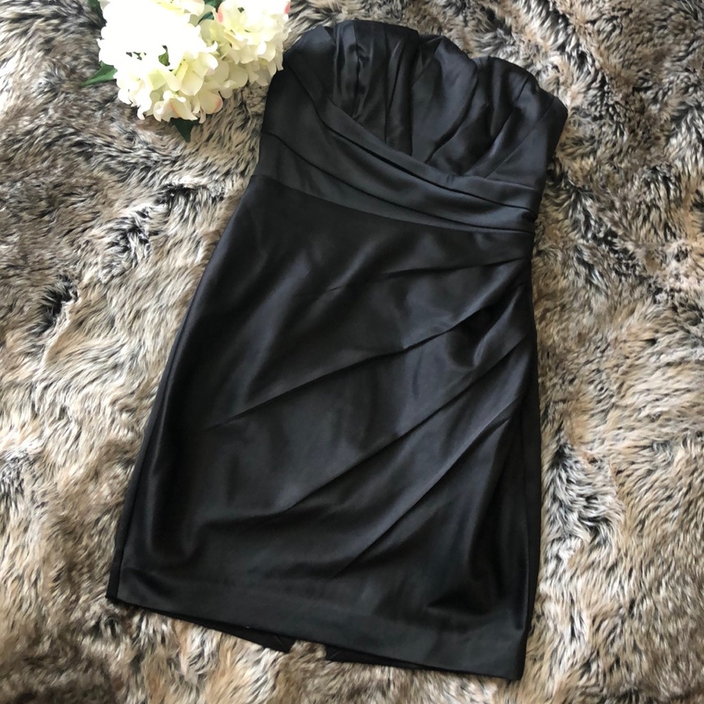 NWT express strapless satin dress.